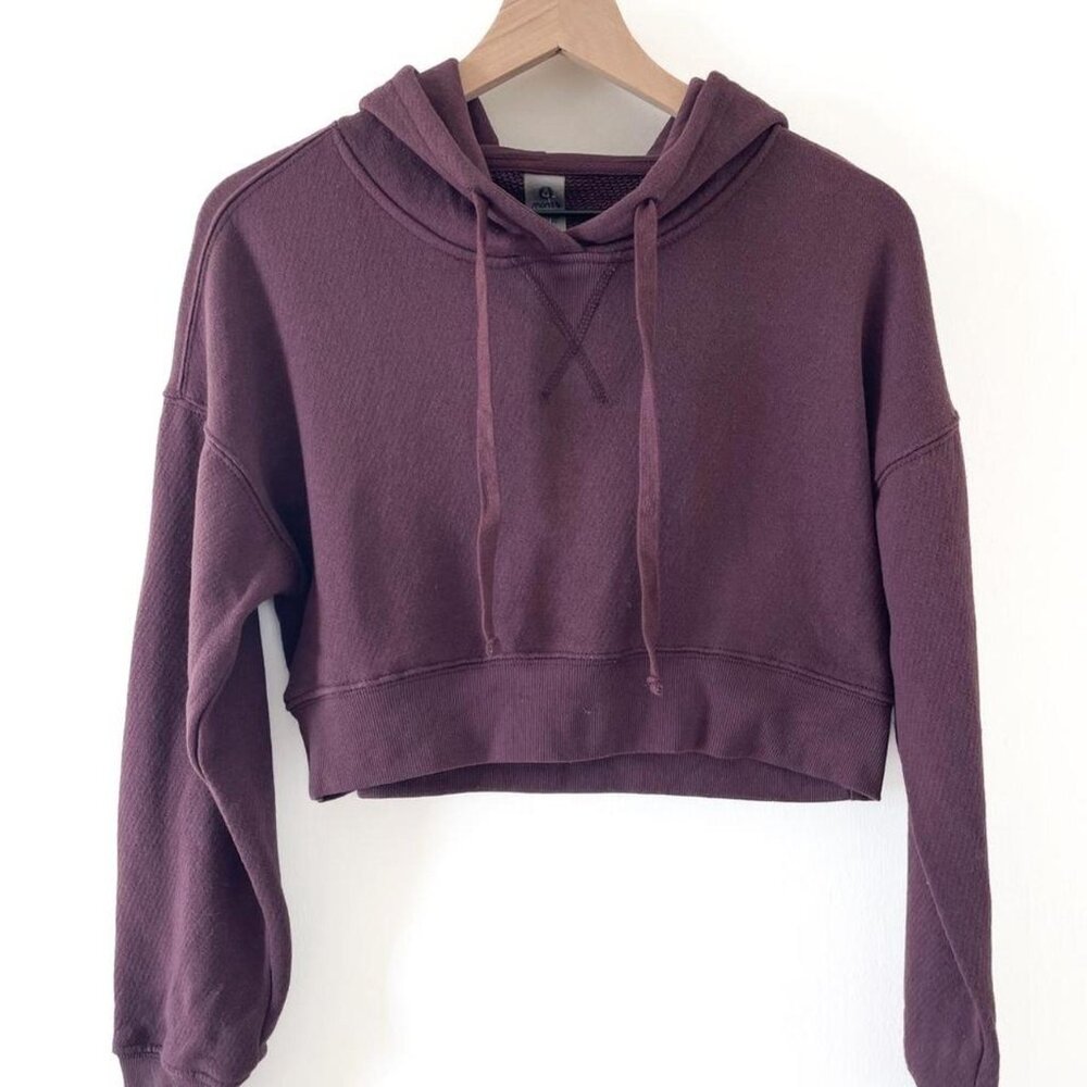 NWT Mono B Purple Cropped Hoodie